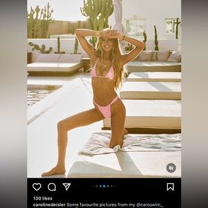 NWT Caroswim AMALFI Bottom HOT PINK by Caroline Deisler size SMALL Caro Swim